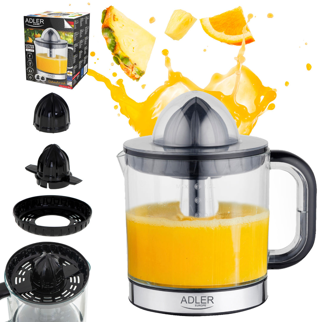 Citruspress Adler, kapacitet 1,2 l, maximal effekt 60 W, svart, AD 4012