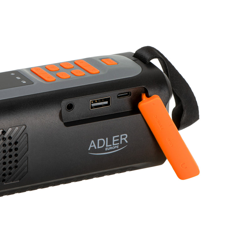 Adler nödradio, med solpanel, vev och powerbank, Bluetooth 5.0, LED-ficklampa 4W, 4500 mAh, AD 1920