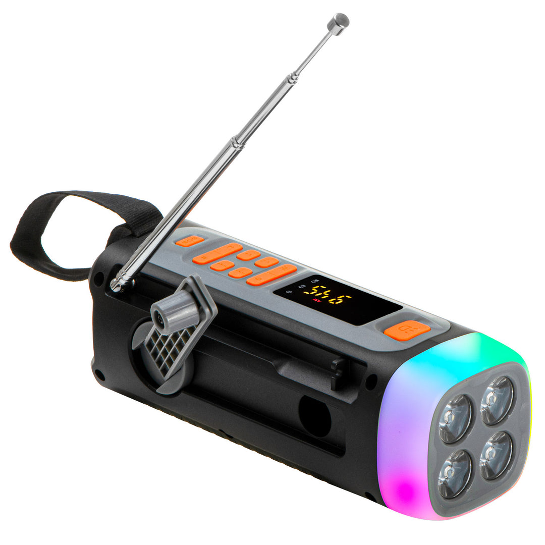 Adler nödradio, med solpanel, vev och powerbank, Bluetooth 5.0, LED-ficklampa 4W, 4500 mAh, AD 1920