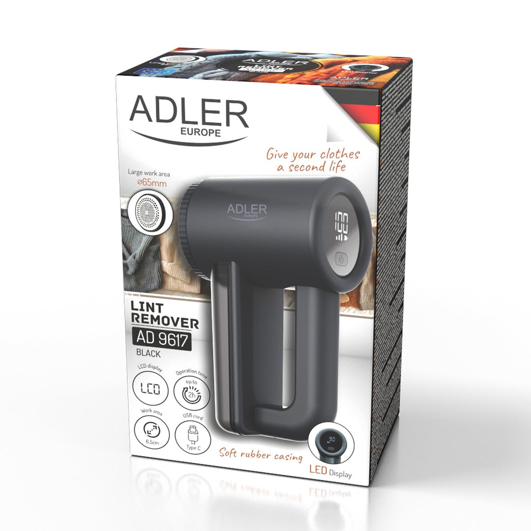 Adler tygskärare, LCD-display, 3 hastigheter, svart, AD 9617 black