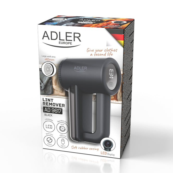 Adler tygskärare, LCD-display, 3 hastigheter, svart, AD 9617 black