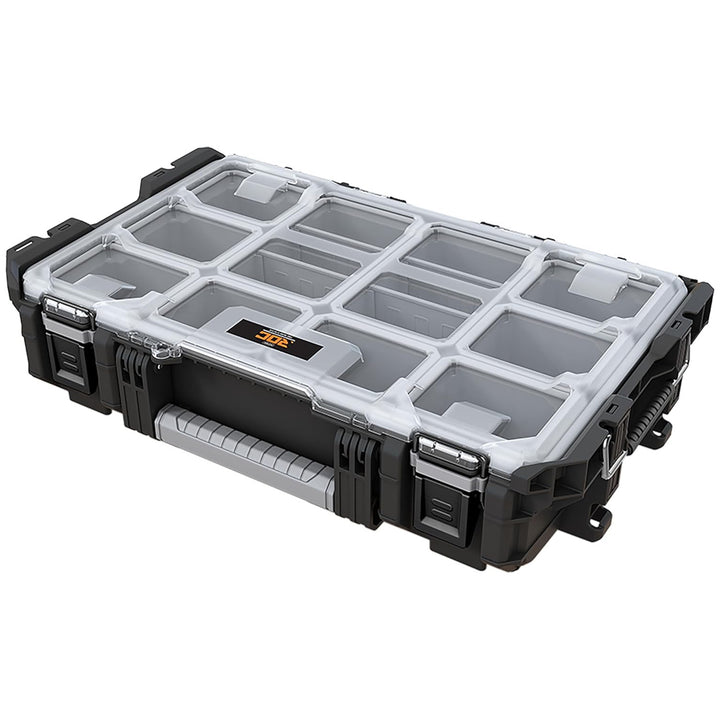 Verktygsförvaring Keter ROC Pro Gear 1.0, rymmer över 13 liter, genomskinligt och tåligt lock, tätning som skyddar mot damm och vatten, metallspärrar, 257190