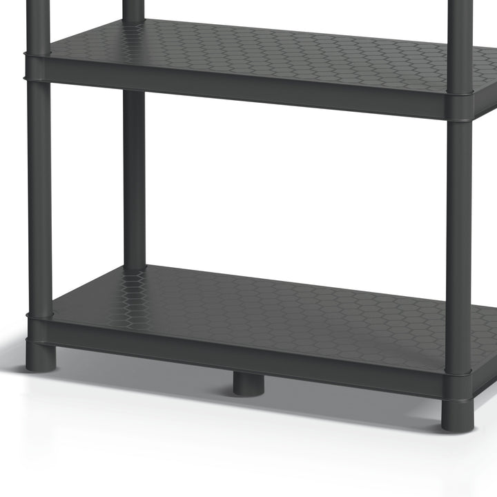 Stackaro Solid 75 Kistenberg hyllsystem, max totalbelastning 220 kg, 5 hyllplan, väggmontering, KSS75L5HD-S411