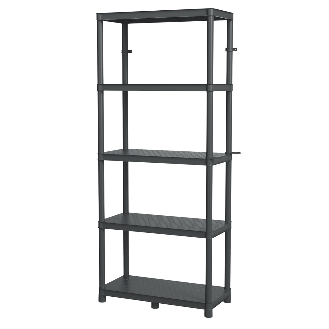 Stackaro Solid 75 Kistenberg hyllsystem, max totalbelastning 220 kg, 5 hyllplan, väggmontering, KSS75L5HD-S411