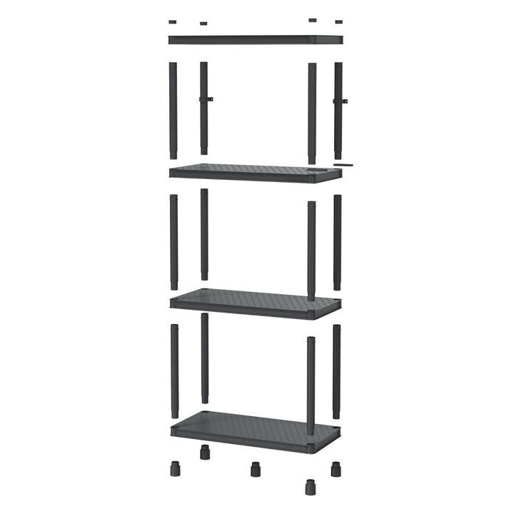 Stackaro Solid 60 Kistenberg hyllsystem, max totalbelastning 185 kg, 4 hyllplan, väggmontering, KSS60L4HD-S411