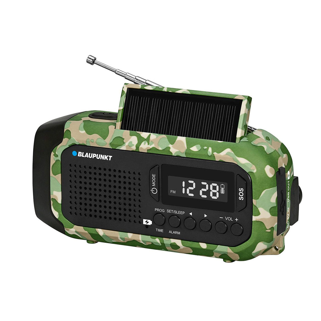FM-larmradio från Blaupunkt, LED-ficklampa, läslampa, trippel laddningssystem, SOS-larm, ER20GC