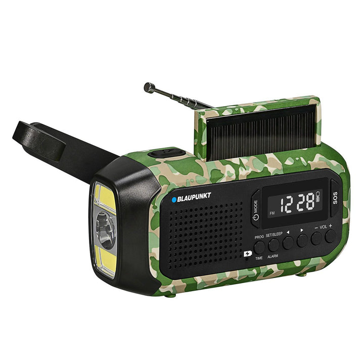 FM-larmradio från Blaupunkt, LED-ficklampa, läslampa, trippel laddningssystem, SOS-larm, ER20GC