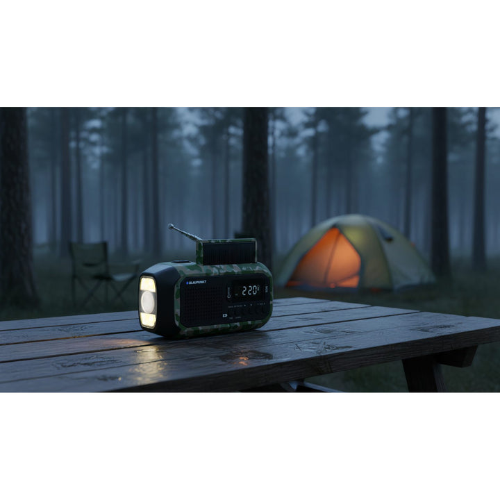 FM-larmradio från Blaupunkt, LED-ficklampa, läslampa, trippel laddningssystem, SOS-larm, ER20GC