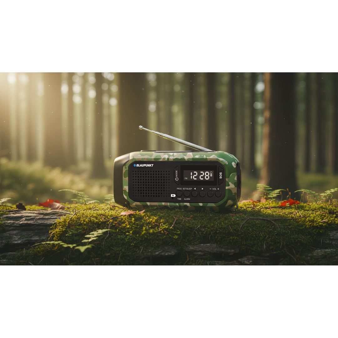 FM-larmradio från Blaupunkt, LED-ficklampa, läslampa, trippel laddningssystem, SOS-larm, ER20GC