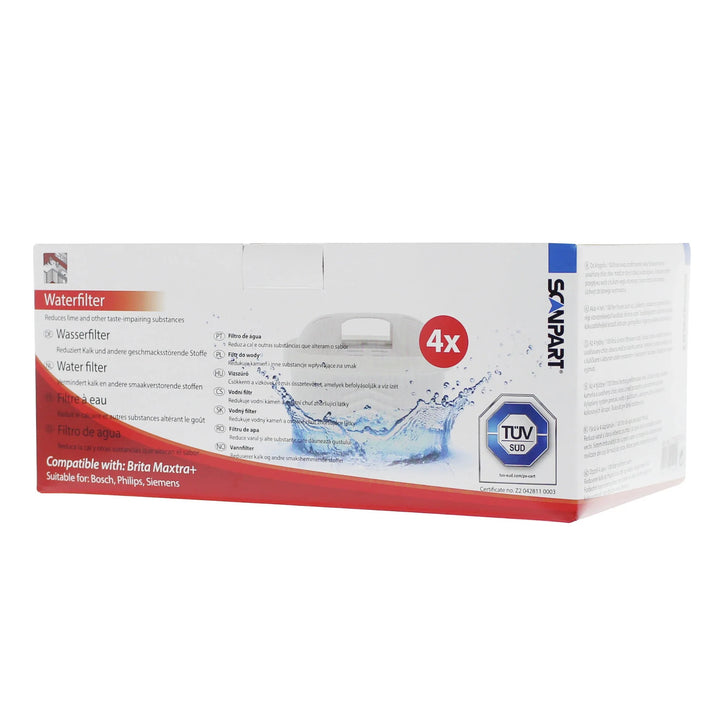 Scanpart vattenfilter kompatibelt med Brita Maxtra Plus, Dafi Unimax, 4 stycken