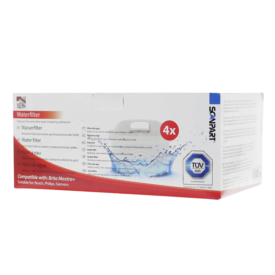 Scanpart vattenfilter kompatibelt med Brita Maxtra Plus, Dafi Unimax, 4 stycken