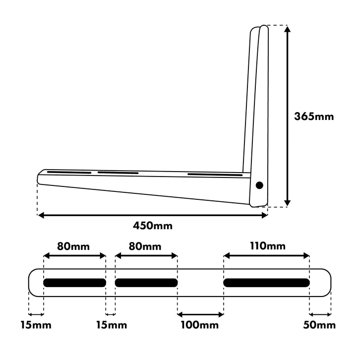 Fäste/upphängning för Maclean-luftkonditionering/värmepump, armlängd 365 x 450 mm, galvaniserat stål, upp till 150 kg, MC-143