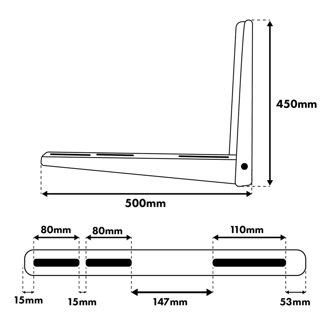 Fäste/upphängning för Maclean-luftkonditionering/värmepump, armlängd 450x500 mm, galvaniserat stål, upp till 200 kg, MC-145