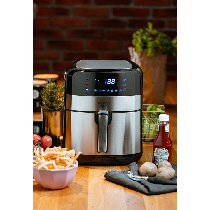 Fettfri fritös, 9 program, 5,0 L, Airfryer, Camry CR 6311 + pappersinsatser till fritösen, 16 cm, biologiskt nedbrytbara, 100 stycken