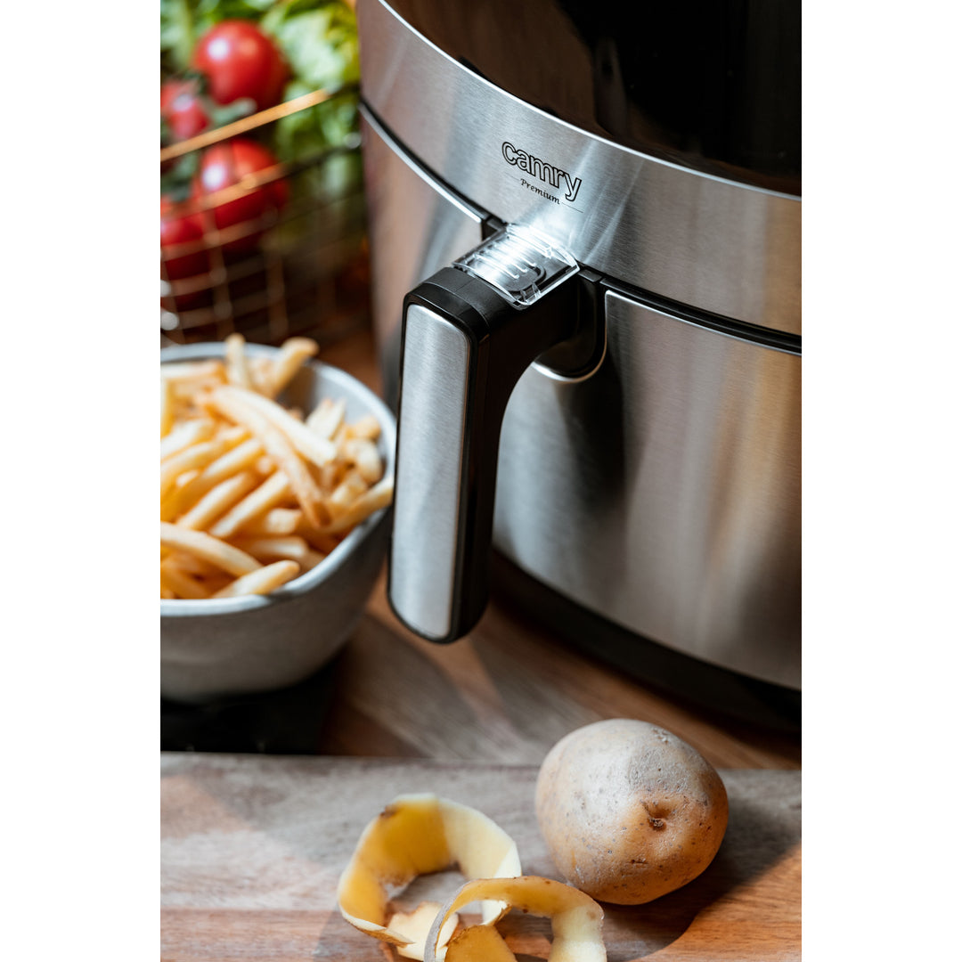 Fettfri fritös, 9 program, 5,0 L, Airfryer, Camry CR 6311 + pappersinsatser till fritösen, 16 cm, biologiskt nedbrytbara, 100 stycken