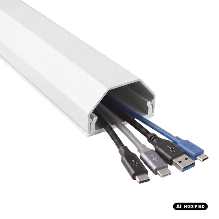 Maclean-kabelkåpa i aluminium, 33x18x750 mm, vit, MCTV-897 W