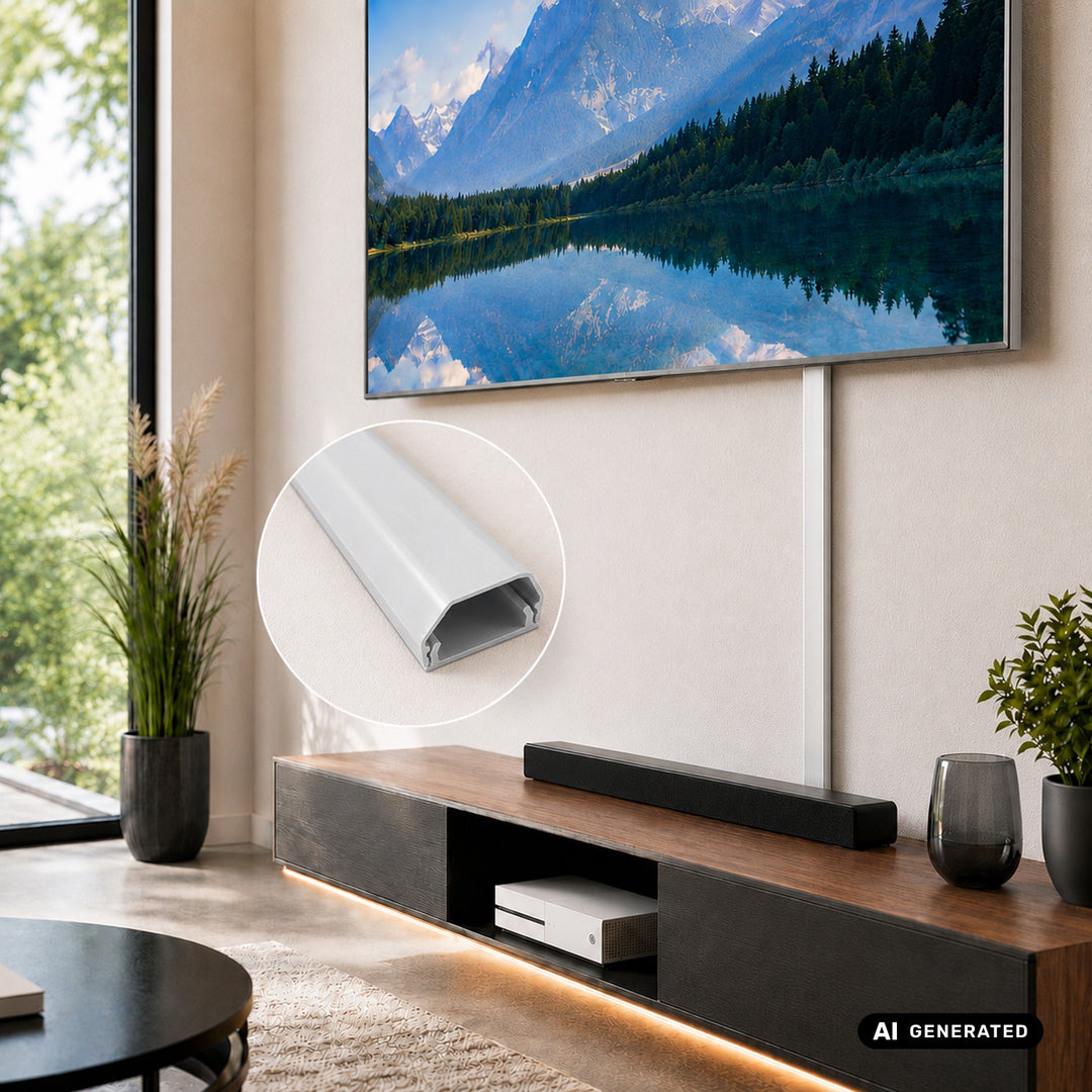 Maclean-kabelkåpa i aluminium, 33x18x750 mm, vit, MCTV-897 W