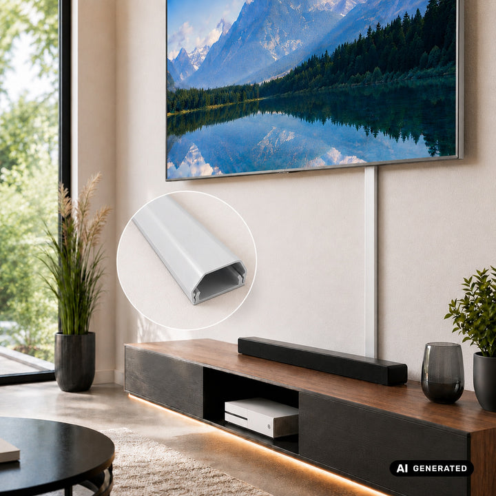 Maclean-kabelkåpa i aluminium, 33x18x750 mm, vit, MCTV-897 W