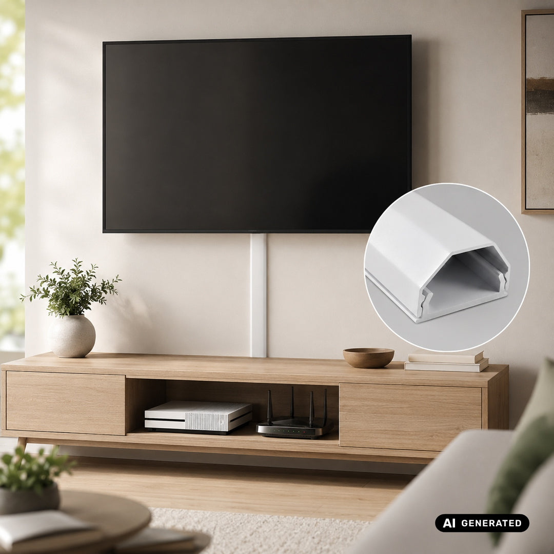 Maclean-kabelkåpa i aluminium, 33x18x750 mm, vit, MCTV-897 W