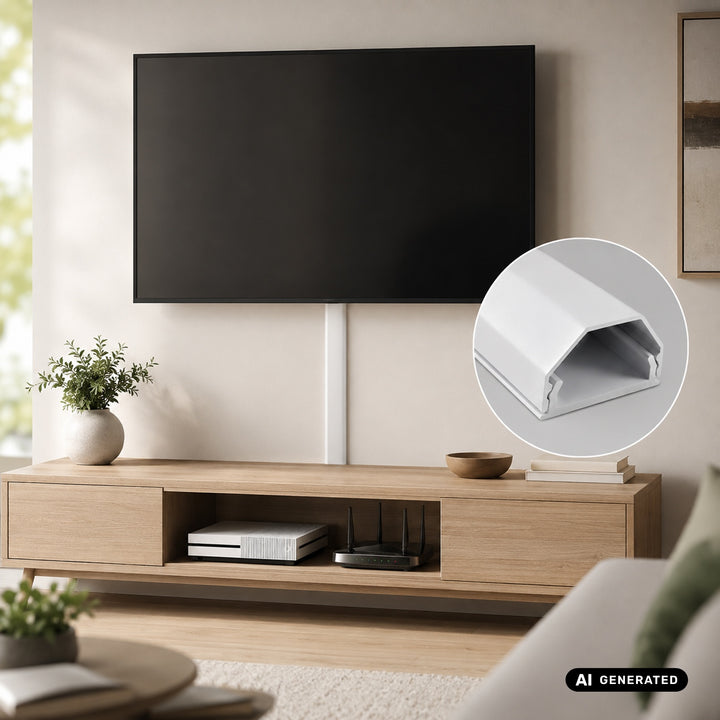 Maclean-kabelkåpa i aluminium, 33x18x750 mm, vit, MCTV-897 W