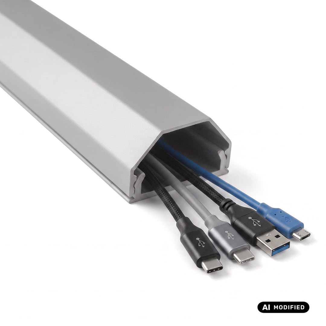 Maclean-kabelkåpa i aluminium, 33x18x750 mm, silver, MCTV-897 S