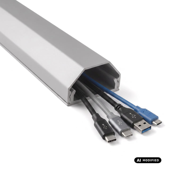 Maclean-kabelkåpa i aluminium, 33x18x750 mm, silver, MCTV-897 S