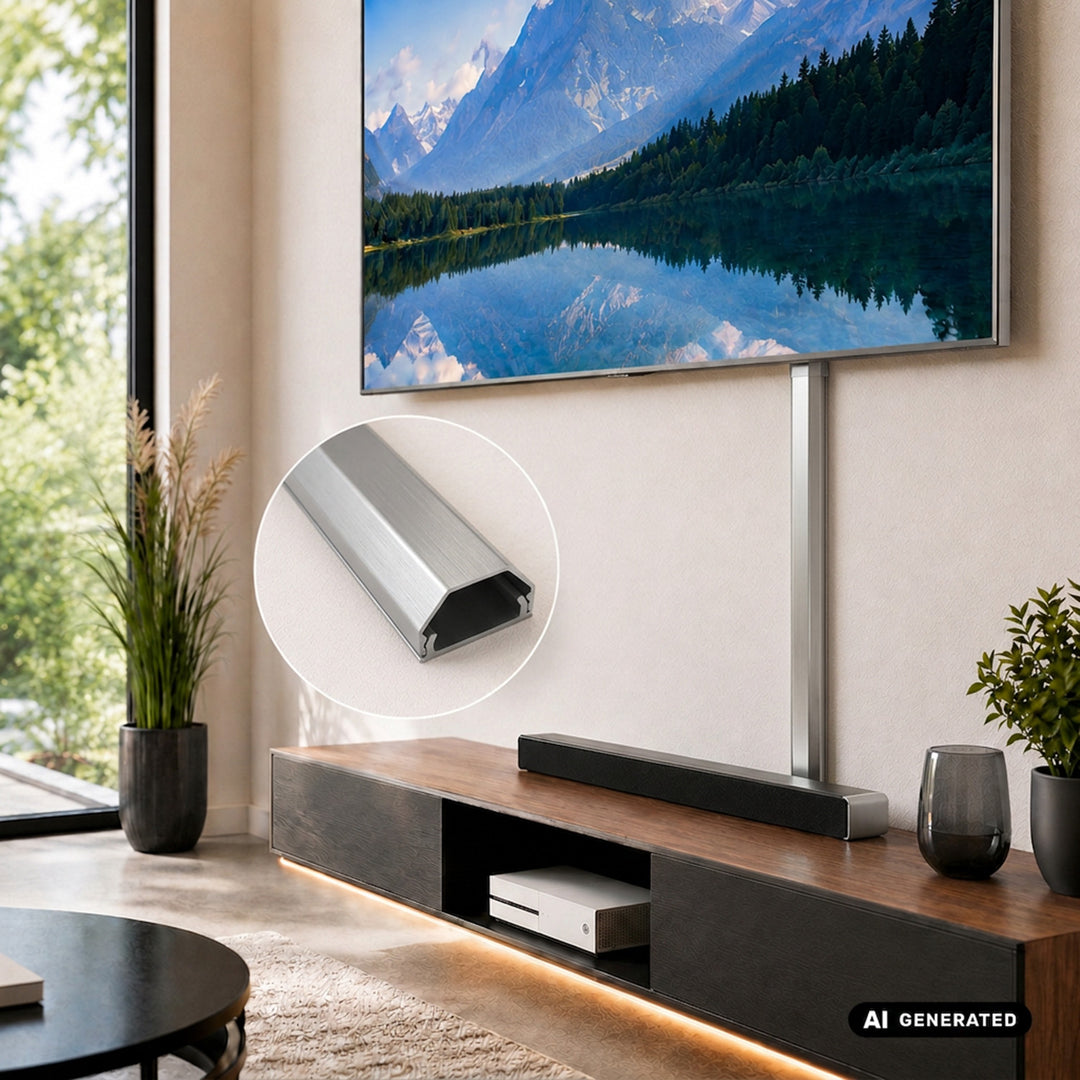 Maclean-kabelkåpa i aluminium, 33x18x750 mm, silver, MCTV-897 S