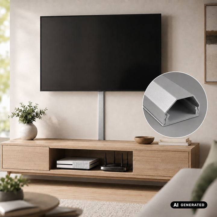 Maclean-kabelkåpa i aluminium, 33x18x750 mm, silver, MCTV-897 S