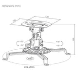 Takfäste/takhängare för Maclean-projektor, 54–320 mm, upp till 13,5 kg, 360 graders rotation, MC-200 B