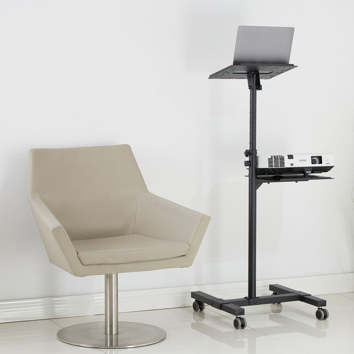 Maclean – justerbart, mobilt bord för projektor/bärbar dator, stål, max. 10 kg, MC-207