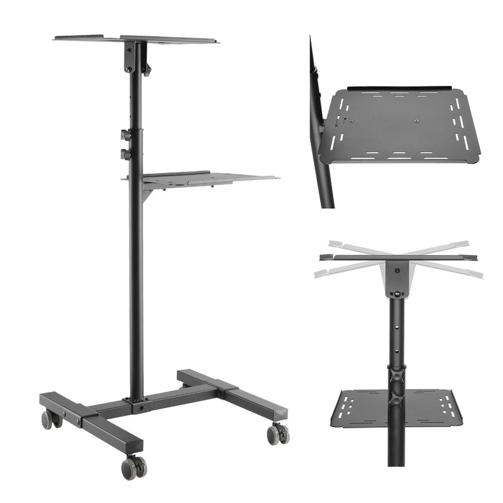 Maclean – justerbart, mobilt bord för projektor/bärbar dator, stål, max. 10 kg, MC-207
