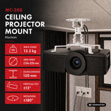 Takfäste/takhängare för Maclean-projektor, stål, 180–310 mm, upp till 15 kg, MC-208 W