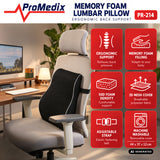Promedix-ryggkudde av formminnesskum, 44x37x12 cm, skumdensitet: 50D, PR-214