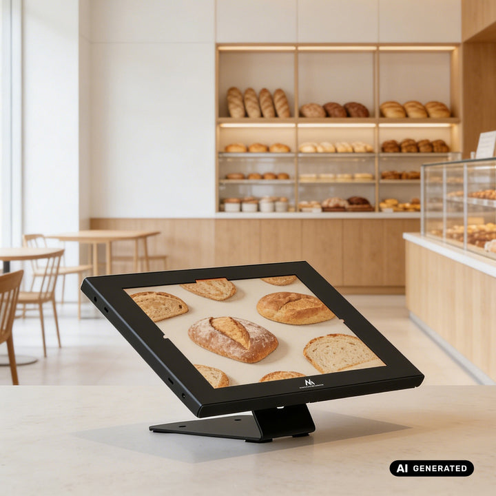 Maclean-hållare för surfplatta, med lås, 12,4–13 tum, iPad Air/Pro, Samsung Tab S10+/S9+/S8+/S7+, 257×350×22 mm, MC-956 B