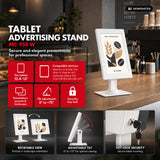 Maclean-hållare för surfplatta, med lås, 12,4–13 tum, iPad Air/Pro, Samsung Tab S10+/S9+/S8+/S7+, 257 × 350 × 22 mm, MC-958 W