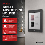 Maclean-hållare för surfplatta, med lås, 10,9–11 tum, iPad Air/Pro, Samsung Tab A- och S-serien, 220 × 323 × 22 mm, MC-955 B