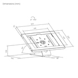 Maclean-reklamfäste för surfplatta, med lås, 10,9–11 tum, iPad Air/Pro, Samsung Tab A- och S-serien, 220 × 323 × 22 mm, MC-957 B