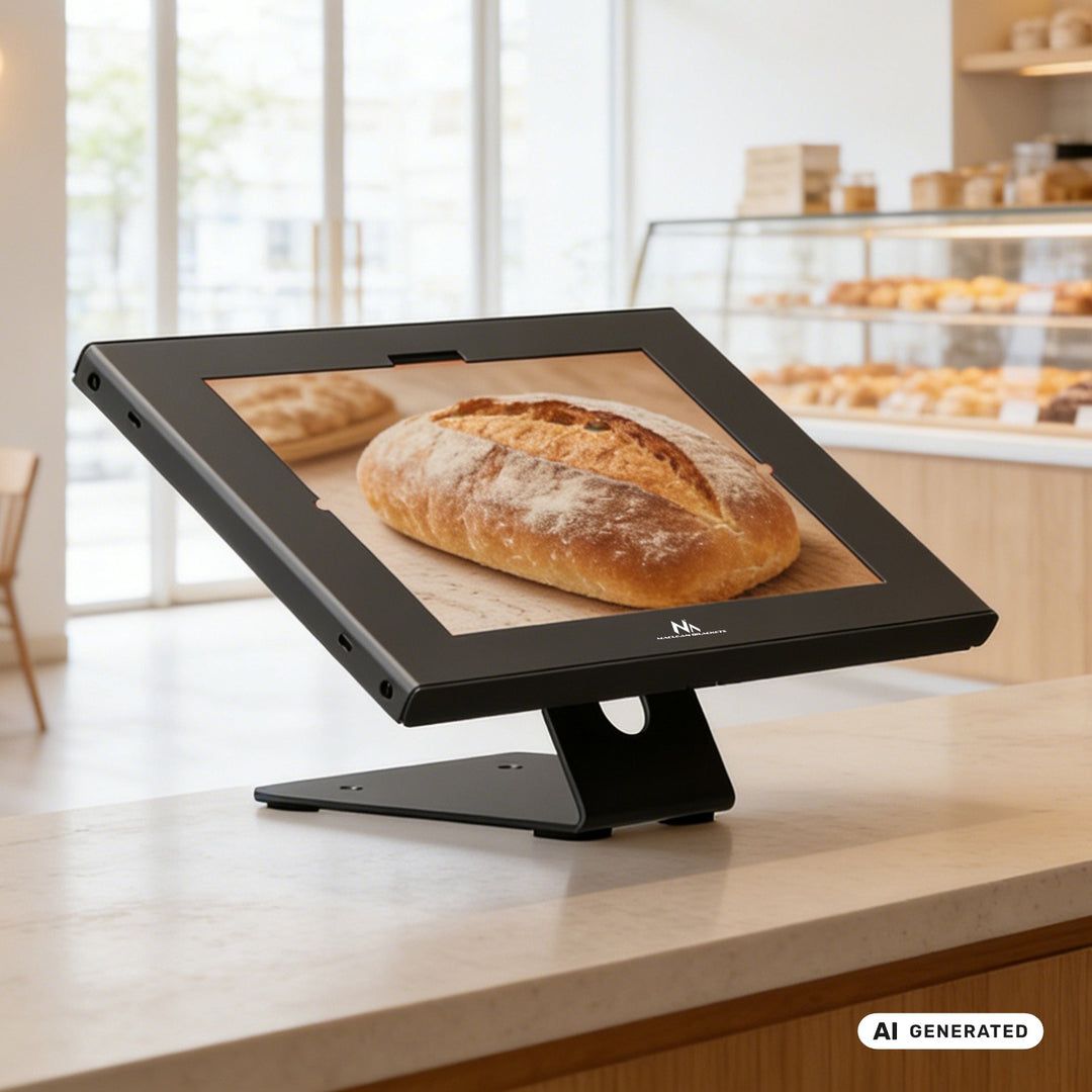 Maclean-reklamfäste för surfplatta, med lås, 10,9–11 tum, iPad Air/Pro, Samsung Tab A- och S-serien, 220 × 323 × 22 mm, MC-957 B