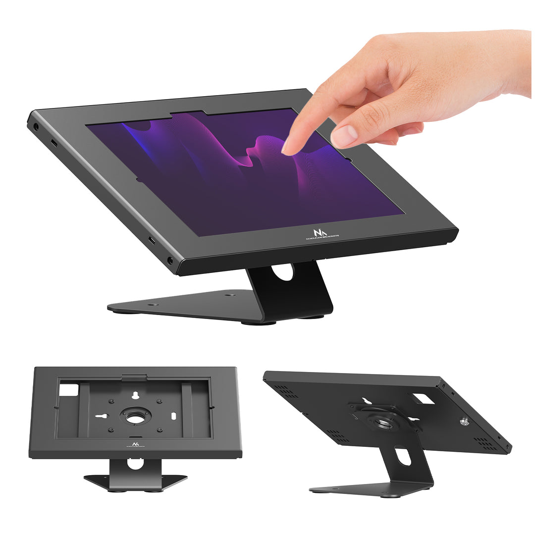 Maclean-reklamfäste för surfplatta, med lås, 10,9–11 tum, iPad Air/Pro, Samsung Tab A- och S-serien, 220 × 323 × 22 mm, MC-957 B