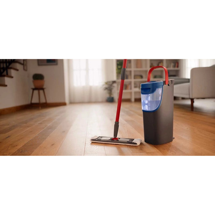 Vileda H2prO flat mopp, 100 % separation av rent och smutsigt vatten, två behållare, 2 mikrofiberdukar, 360°-munstycke, 175774