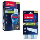 Vileda H2prO flat mopp, 100 % separation av rent och smutsigt vatten, två behållare, 2 mikrofiberdukar, 360°-munstycke, 175774