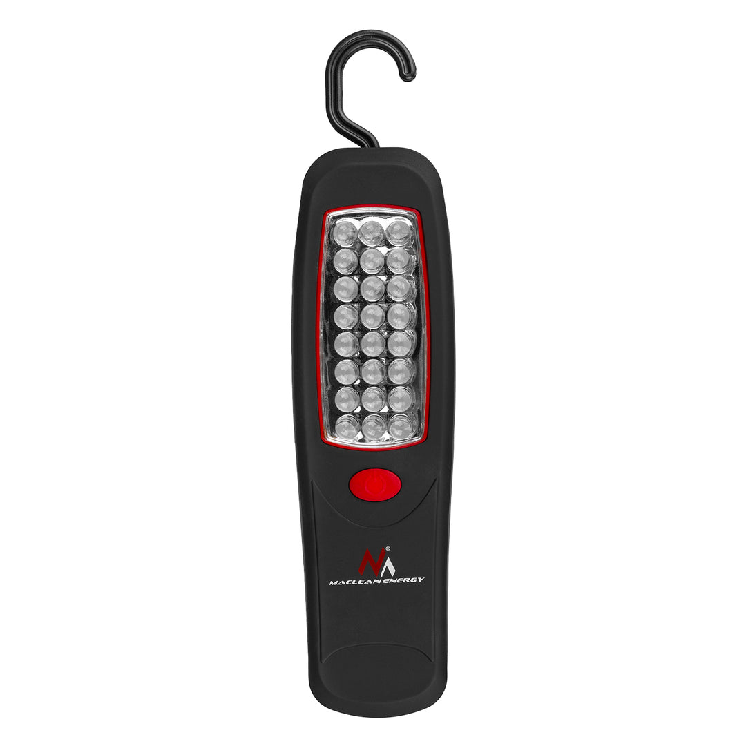 Maclean 24 LED-verkstadslampa, magnet, krok, MCE03 2 st + 6x batteri Varta Industrial LR6/AA R-06