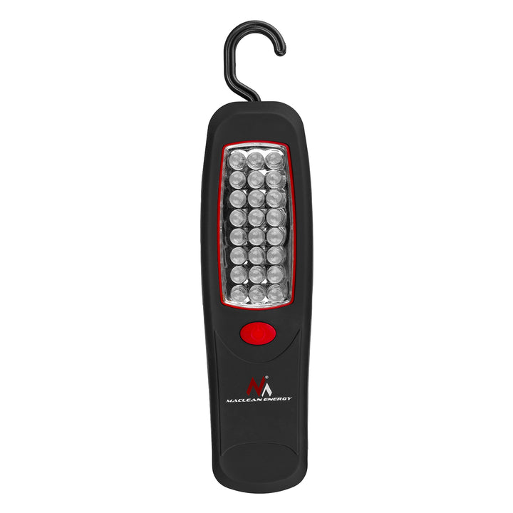 Maclean 24 LED-verkstadslampa, magnet, krok, MCE03 2 st + 6x batteri Varta Industrial LR6/AA R-06