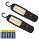Maclean COB LED-verkstadslampa, magnet, krok, MCE03, 2 st + 6 st Varta Industrial LR6/AA R-06-batterier