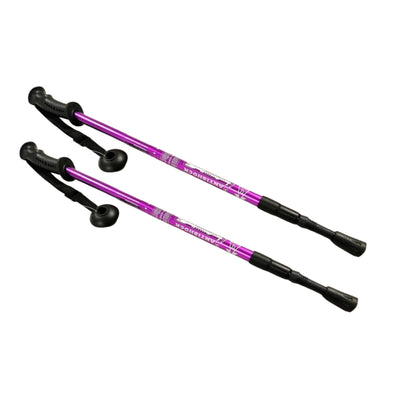 Nordic Walking-stavar i aluminium, 65–135 cm, teleskopiska, lila