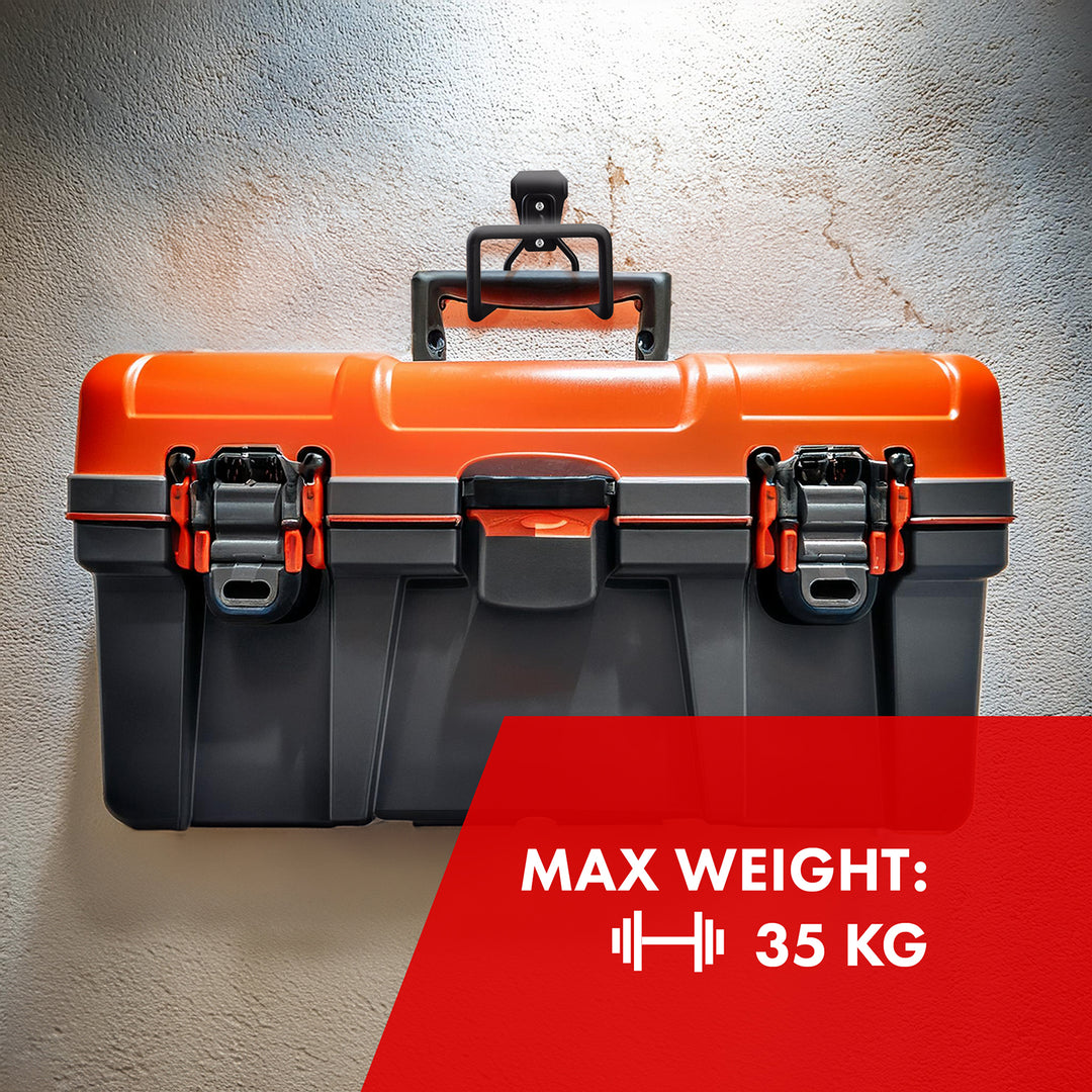 Väggfäste för garage Maclean, för däck, trädgårdsredskap, stege, slangar, cyklar, stål, max. belastning 35 kg, MC-441, 3 stycken