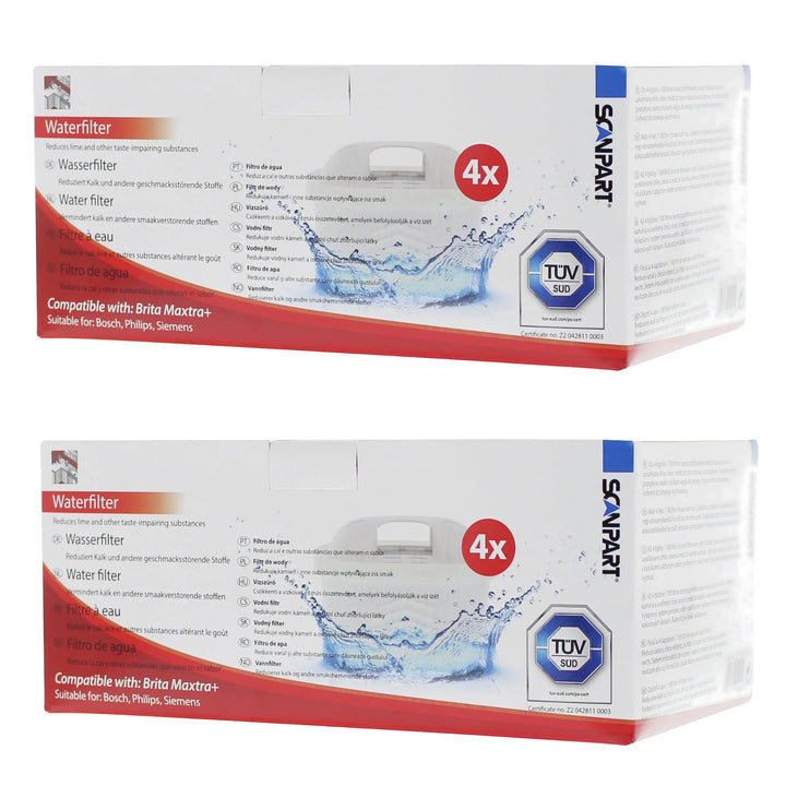 Scanpart vattenfilter kompatibelt med Brita Maxtra Plus, Dafi Unimax, 8 stycken