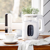 Elektrisk vattenkokare i glas med temperaturreglering 1,7 l, LED, 40–100 °C, Adler AD 1305 WS vit