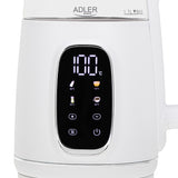 Elektrisk vattenkokare i glas med temperaturreglering 1,7 l, LED, 40–100 °C, Adler AD 1305 WS vit