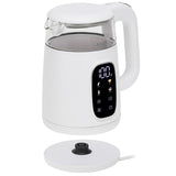 Elektrisk vattenkokare i glas med temperaturreglering 1,7 l, LED, 40–100 °C, Adler AD 1305 WS vit